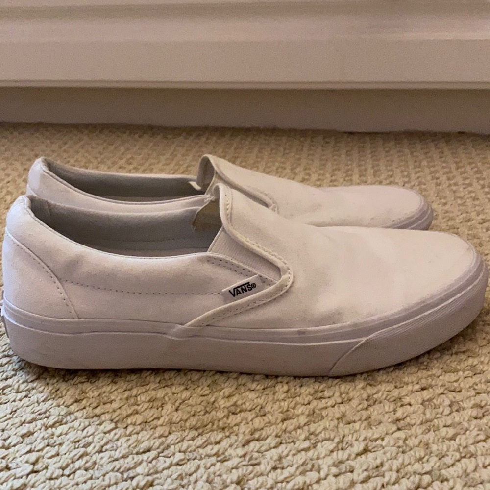 White slip on vans size 11 womens